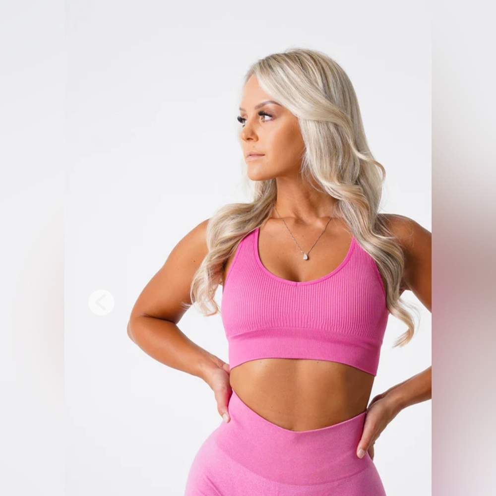 NVGTN Bubble Gum Pink Galaxy Ribbed Seamless Bra